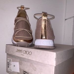 JIMMY CHOO rose gold sneakers LIKE NEW IN THE BOX